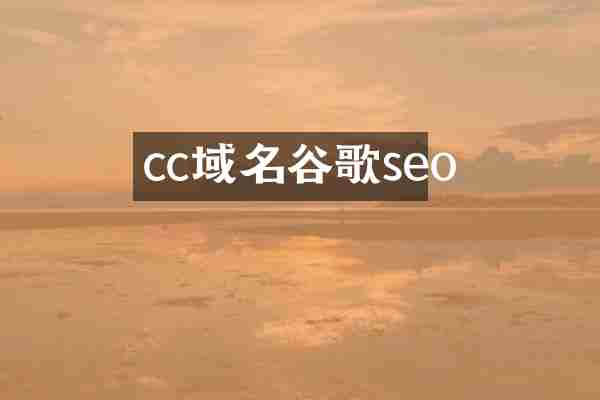 cc域名谷歌seo
