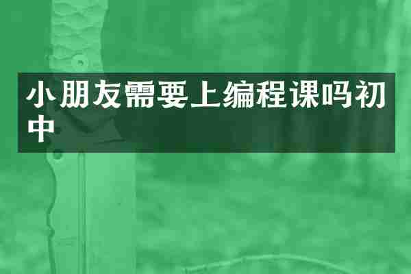 小朋友需要上编程课吗初中