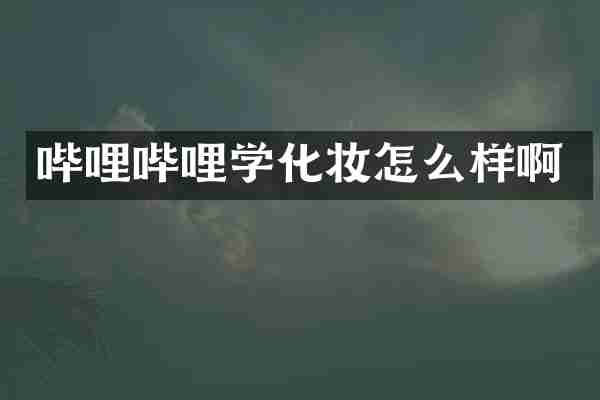 哔哩哔哩学化妆怎么样啊