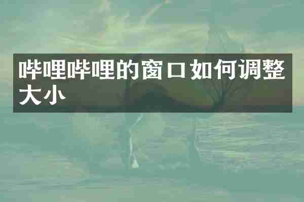 哔哩哔哩的窗口如何调整大小