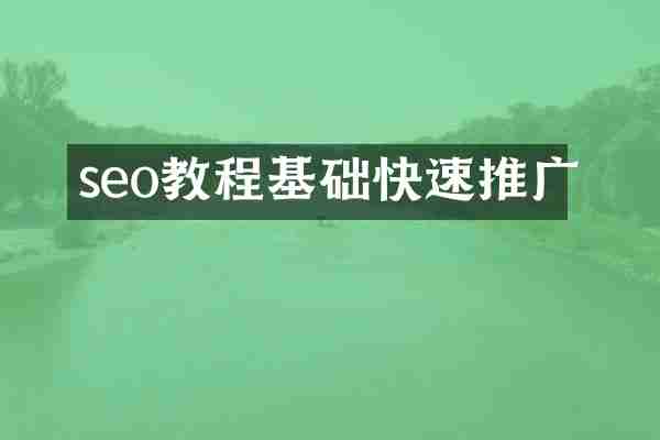 seo教程基础快速推广