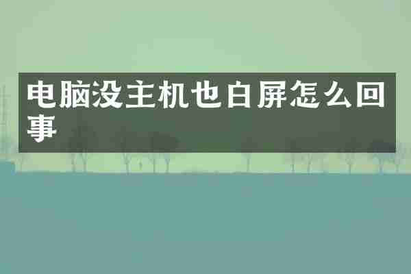 电脑没主机也白屏怎么回事