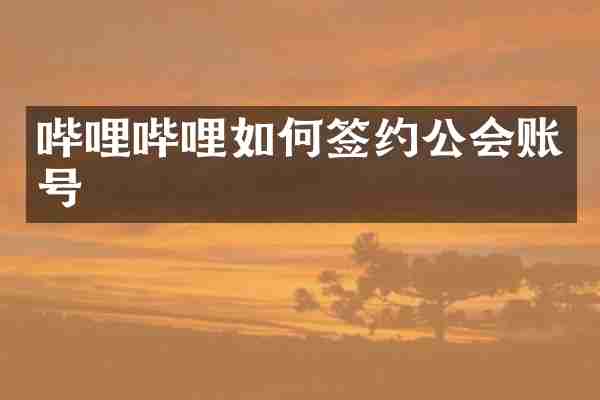 哔哩哔哩如何签约公会账号