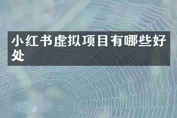 小红书虚拟项目有哪些好处