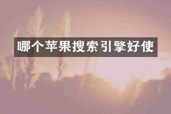 哪个苹果搜索引擎好使