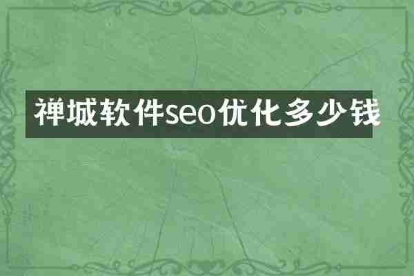 禅城软件seo优化多少钱