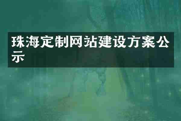 珠海定制网站建设方案公示