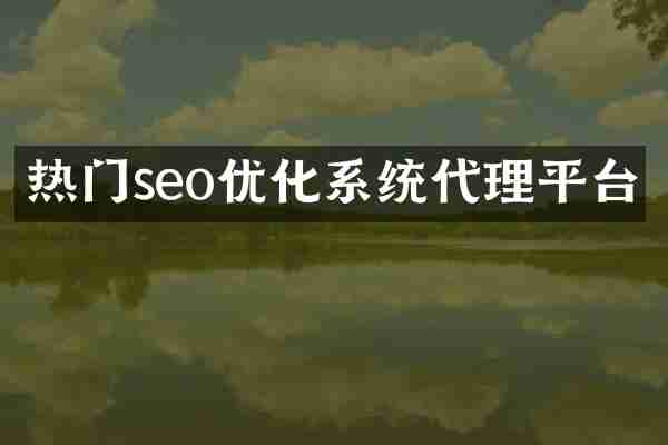 热门seo优化系统代理平台