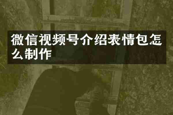 微信视频号介绍表情包怎么制作