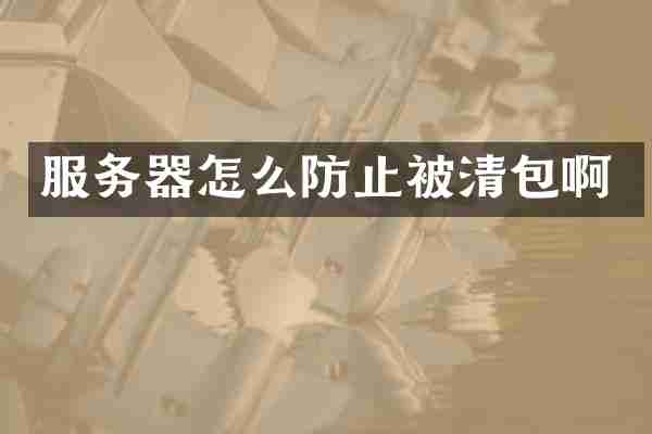 服务器怎么防止被清包啊