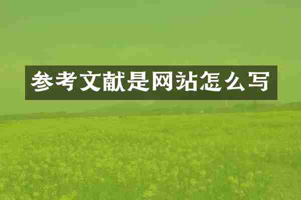 参考文献是网站怎么写