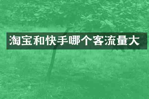 淘宝和快手哪个客流量大