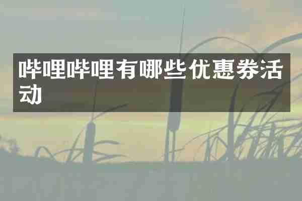 哔哩哔哩有哪些优惠券活动