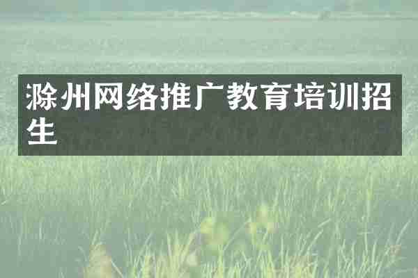 滁州网络推广教育培训招生