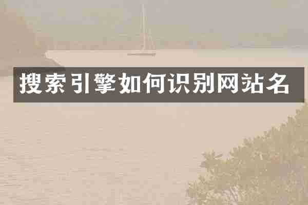 搜索引擎如何识别网站名