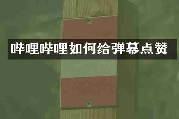 哔哩哔哩如何给弹幕点赞