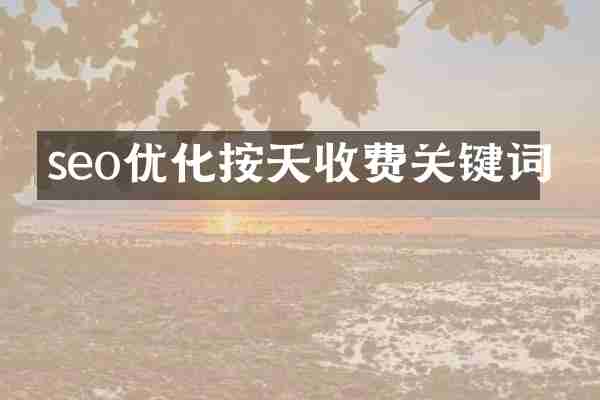 seo优化按天收费关键词