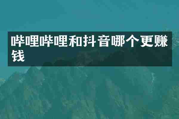 哔哩哔哩和抖音哪个更赚钱
