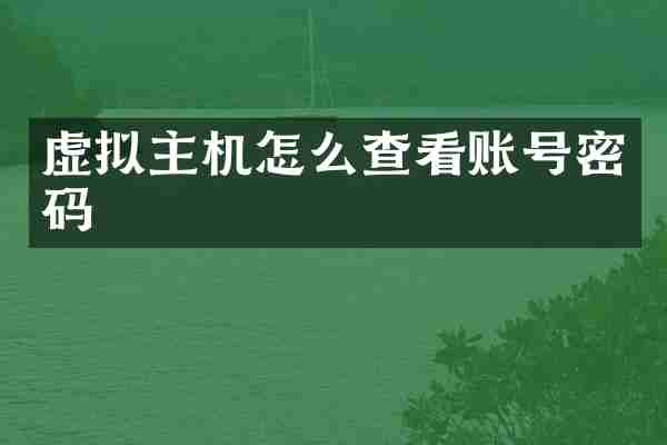 虚拟主机怎么查看账号密码