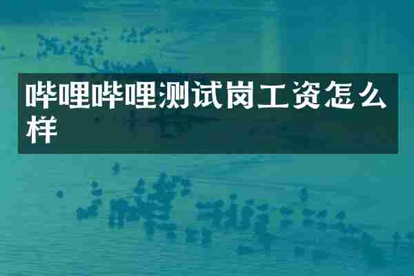 哔哩哔哩测试岗工资怎么样
