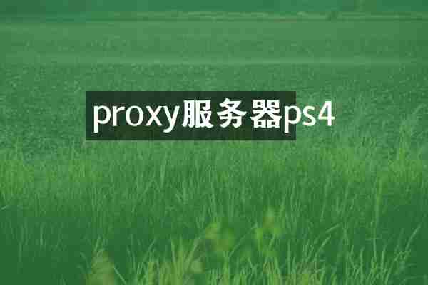 proxy服务器ps4