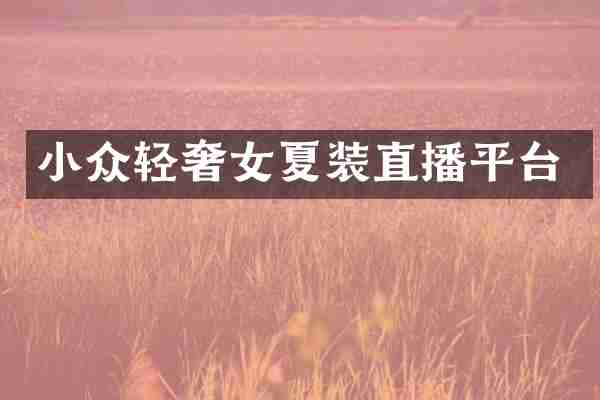 小众轻奢女夏装直播平台