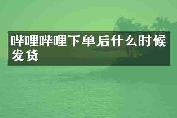 哔哩哔哩下单后什么时候发货