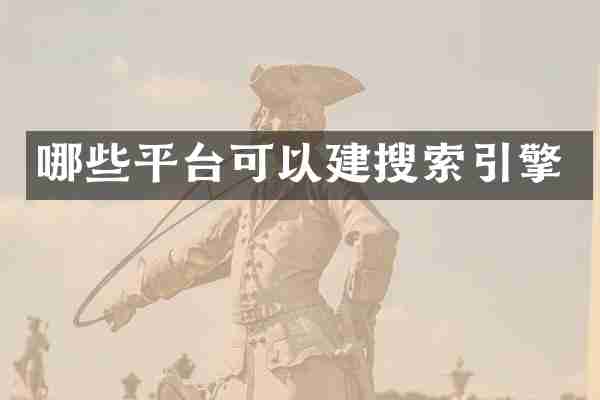 哪些平台可以建搜索引擎