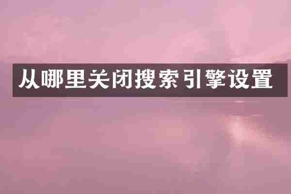 从哪里关闭搜索引擎设置
