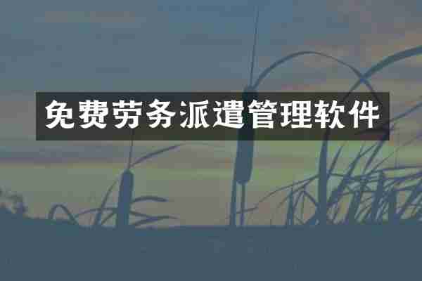 免费劳务派遣管理软件