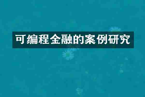 可编程金融的案例研究