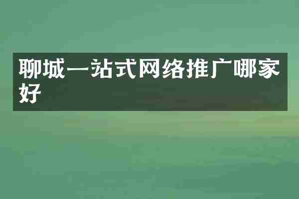 聊城一站式网络推广哪家好