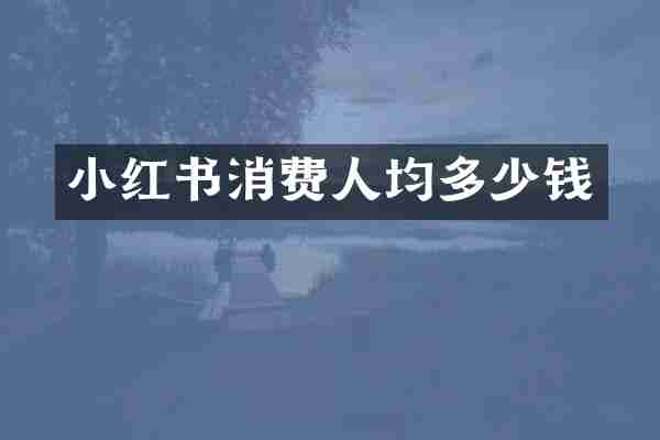 小红书消费人均多少钱