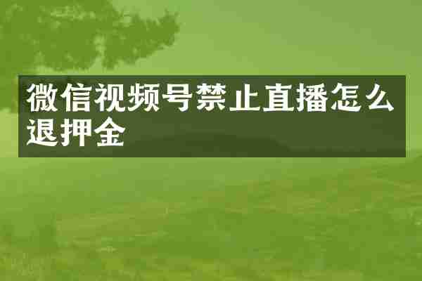 微信视频号禁止直播怎么退押金