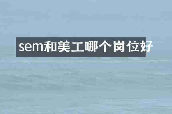 sem和美工哪个岗位好