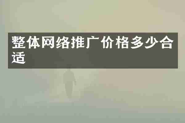 整体网络推广价格多少合适