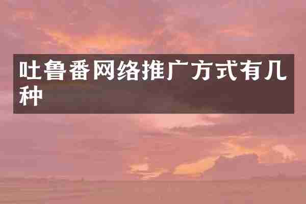 吐鲁番网络推广方式有几种