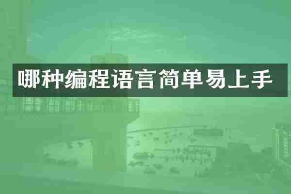 哪种编程语言简单易上手
