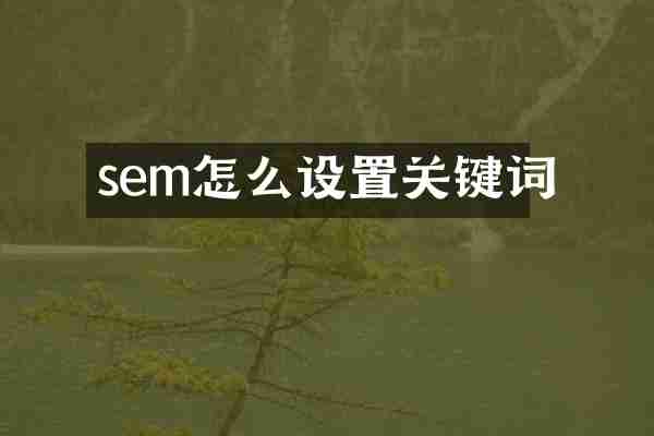 sem怎么设置关键词