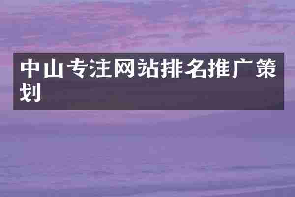 中山专注网站排名推广策划