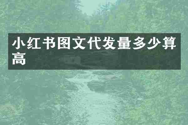 小红书图文代发量多少算高