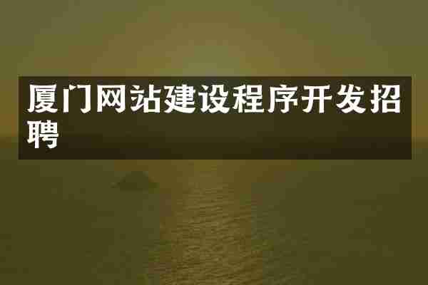 厦门网站建设程序开发招聘