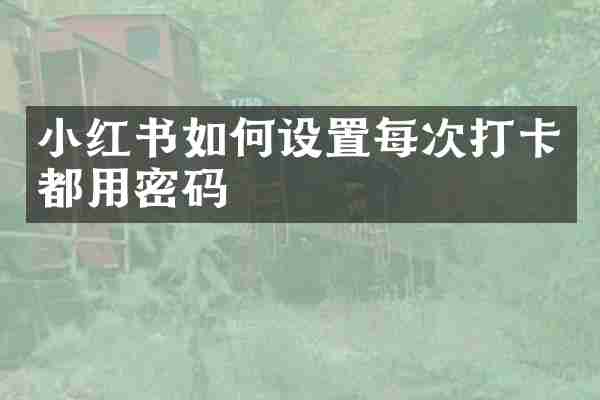 小红书如何设置每次打卡都用密码