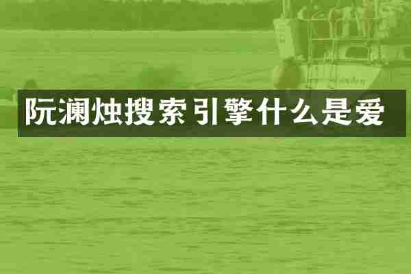 阮澜烛搜索引擎什么是爱