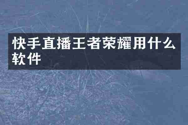 快手直播王者荣耀用什么软件