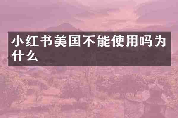 小红书美国不能使用吗为什么