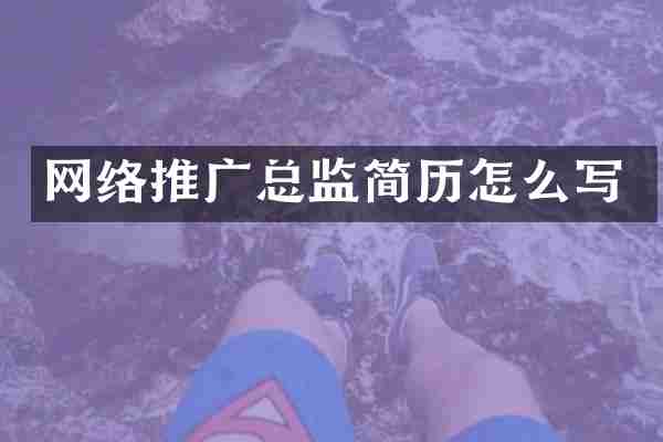 网络推广总监简历怎么写