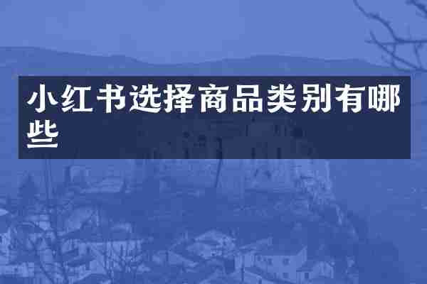 小红书选择商品类别有哪些