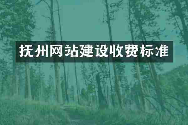 抚州网站建设收费标准