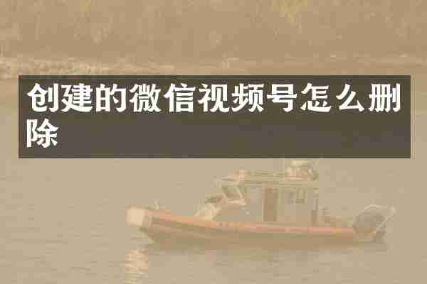 创建的微信视频号怎么删除
